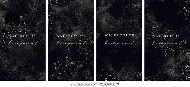 Set of vector universal backgrounds with watercolour shapes copy space for text. Design for social media, story, card, invitation, feed post.
