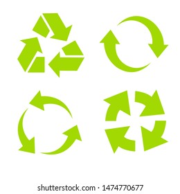 Set of vector universal recycling symbols. 