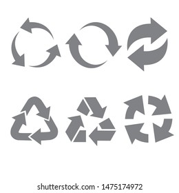 Set of vector universal recycling symbols. 