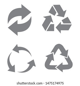 Set of vector universal recycling symbols. 