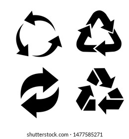 Set of vector universal recycling symbols. 