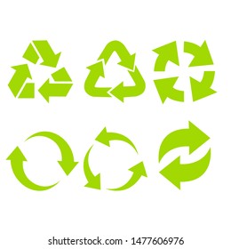 Set of vector universal recycling symbols.  - Shutterstock ID 1477606976