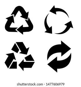 Set of vector universal recycling symbols. 