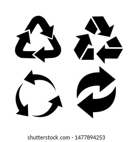 Set of vector universal recycling symbols. 