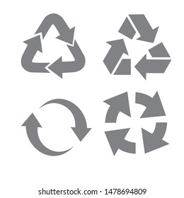 Set of vector universal recycling symbols. 