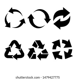 Set of vector universal recycling symbols. 