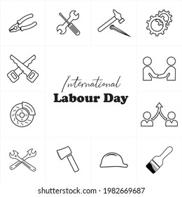 Set Vector Utensil para el día del trabajo