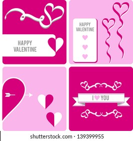 set of vector valentine card designs, vector concept