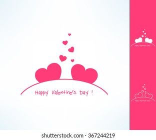 Set of vector valentines couple signs with two hearts. Love and romance design element