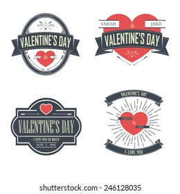 Set of vector Valentines day labels