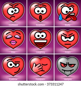 Set Vector Valentine's Day Smiles