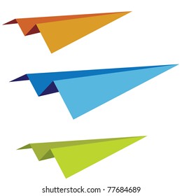 set of the vector varicoloured paper planes