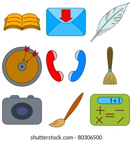 Set vector various icons, computer signs and button