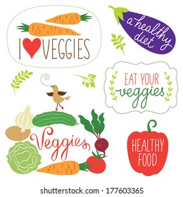set of vector vegetables illustrations