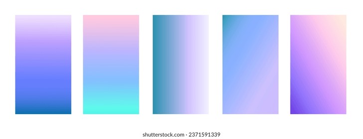 set of vector vertical spring purple backgrounds with pastel sunset colors