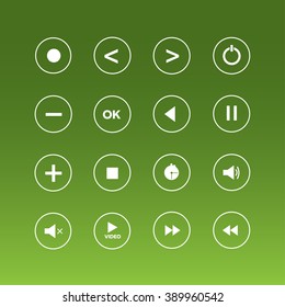 Set Of Vector Video Interface Buttons. 
