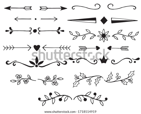 
Set of vector vignettes, text dividers. Cute
set of text decoration elements, separation. Simple doodle
drawings, hand drawn
graphics.