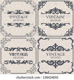 Set of vector vintage background