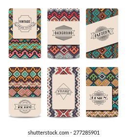 Set Of Vector Vintage Cards. Best For Invitation, Bage, Wedding, Save The Date, Shower.