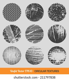 Set of vector vintage circular textures design
