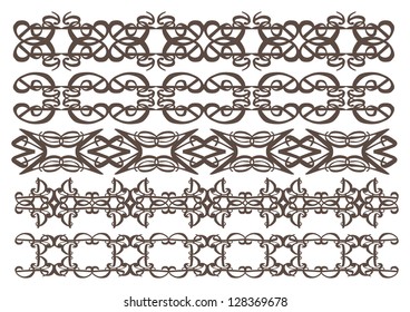 A set of Vector vintage decorative design elements illustration for uses.