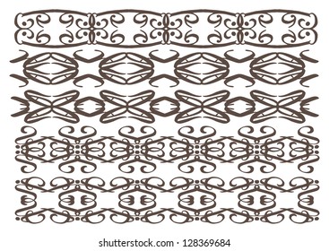 A set of Vector vintage decorative design elements illustration for uses.