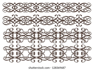 A set of Vector vintage decorative design elements illustration for uses.