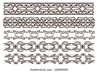 A set of Vector vintage decorative design elements illustration for uses.