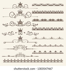 Set of vector vintage elements for your design. Vintage isolated design elements