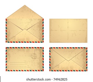 Set Of Vector Vintage Envelope.