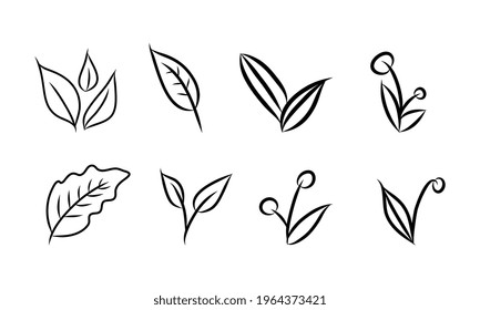  Set of vector vintage floral elements.
