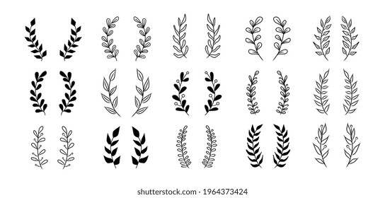  Set of vector vintage floral elements.