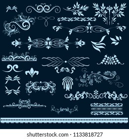 Set of vector vintage flourishes for design