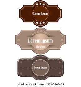 Set of vector vintage frame label