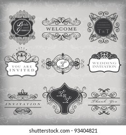 Set of vector vintage frames , EPS 10 Vector.