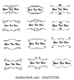 set of vector vintage frames on a white background