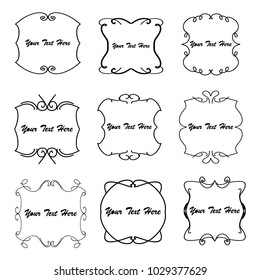 set of vector vintage frames on a white background