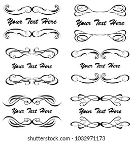set of vector vintage frames on a white background