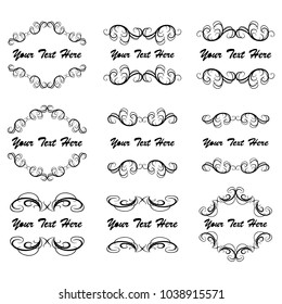 set of vector vintage frames on a white background