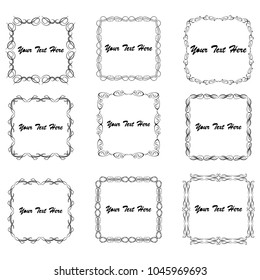 set of vector vintage frames on a white background
