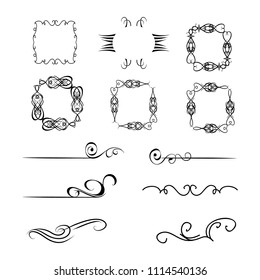 
set of vector vintage frames on a white background