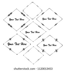 set of vector vintage frames on a white background