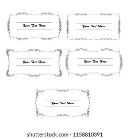 set of vector vintage frames on a white background