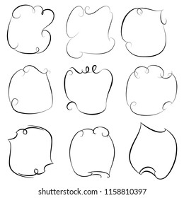 set of vector vintage frames on a white background