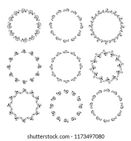 set of vector vintage frames on a white background