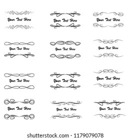 set of vector vintage frames on a white background