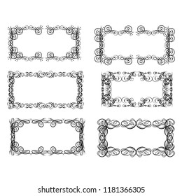 
set of vector vintage frames on a white background