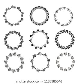 
set of vector vintage frames on a white background