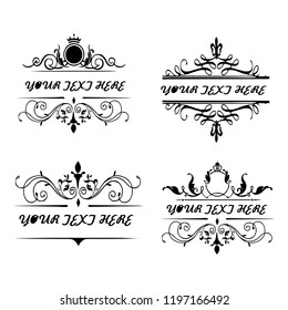 set of vector vintage frames on a white background