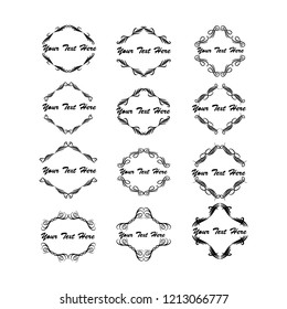 set of vector vintage frames on a white background